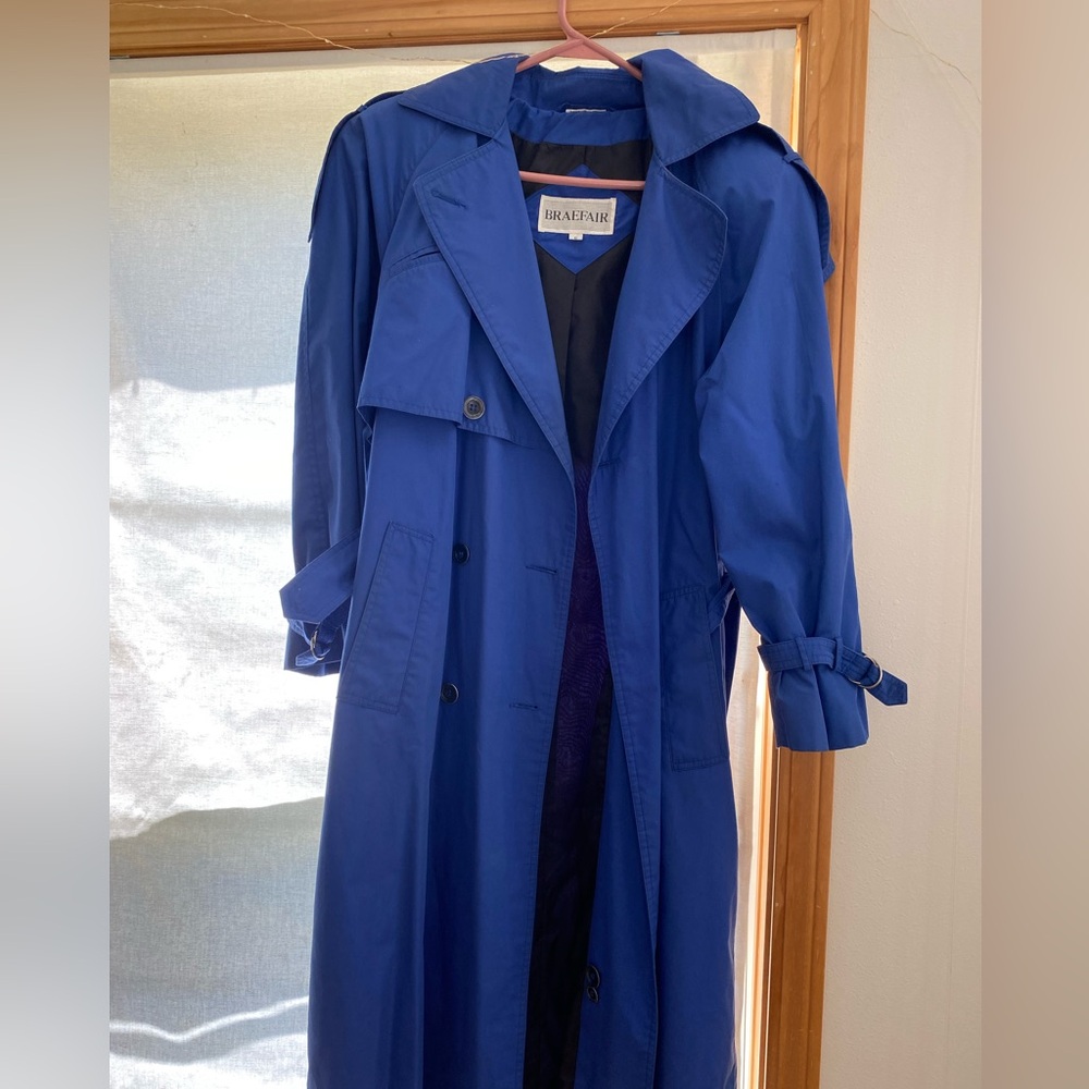 Blue trench coat